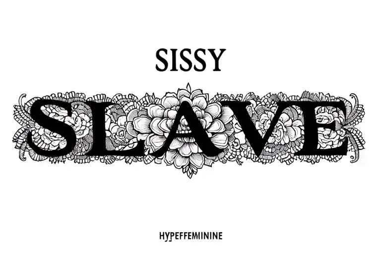"Slave" "Slave"  "sissy" "slave" "lace" "hyperfeminine" tattoo design idea