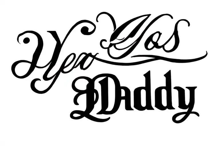 tramp stamp Yes Daddy tattoo design idea