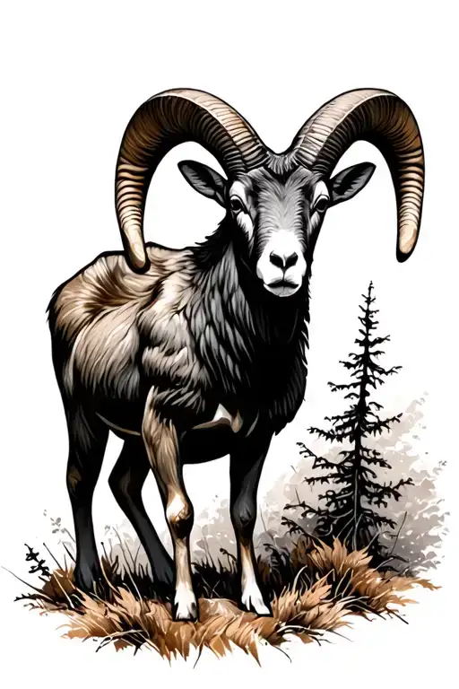 Bighorn Sheep tattoo design idea