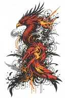 phoenix rising from flames tattoo design idea