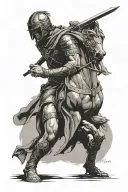 man in the arena tattoo design idea
