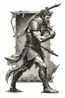 man in the arena tattoo design idea