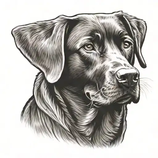 chocolate lab dog tattoo design idea