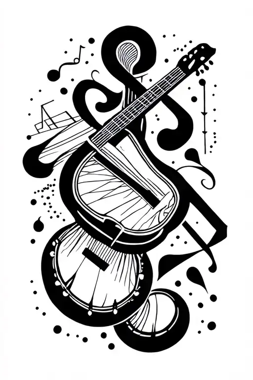 Music, percussion, family, love tattoo design idea