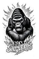 neo traditional gorilla angry  tattoo design idea