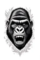 neo traditional gorilla angry  tattoo design idea