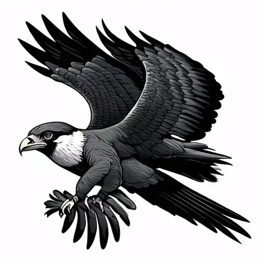 falcon diving tattoo design idea