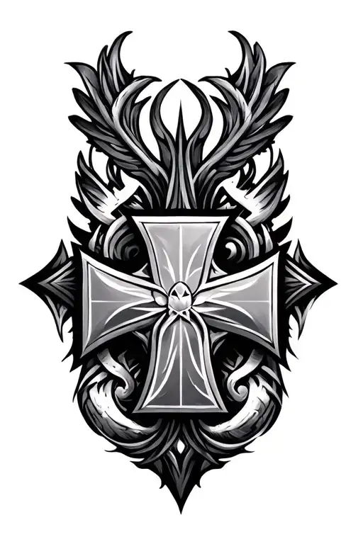 Cybersigilism maltese cross tattoo design idea