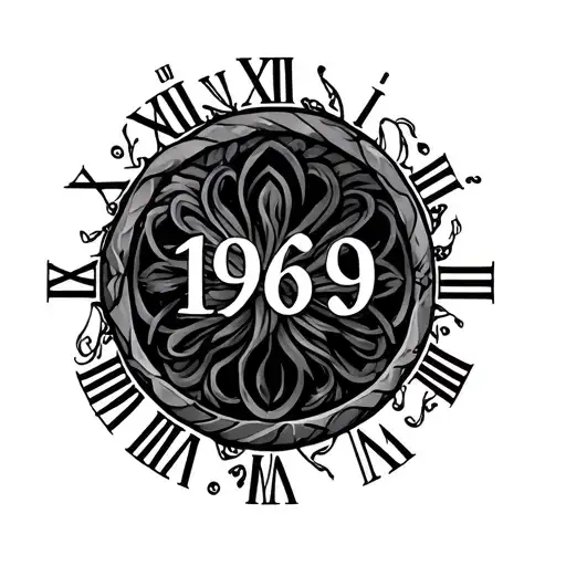 1969 In Roman Numerals tattoo design idea