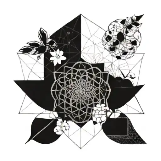 fibonacci sequence, flower of life tattoo design idea