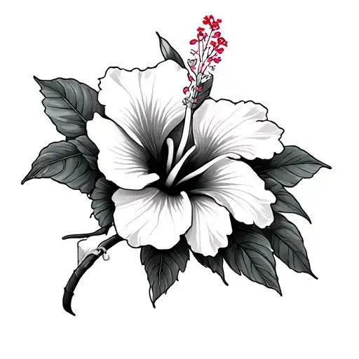 Hawaiian Hibiscus tattoo design idea