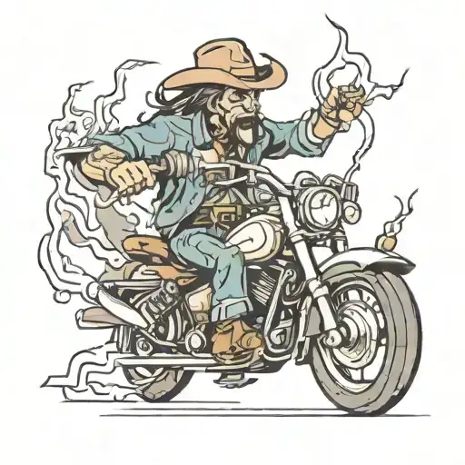 ride the lightning western tattoo design idea