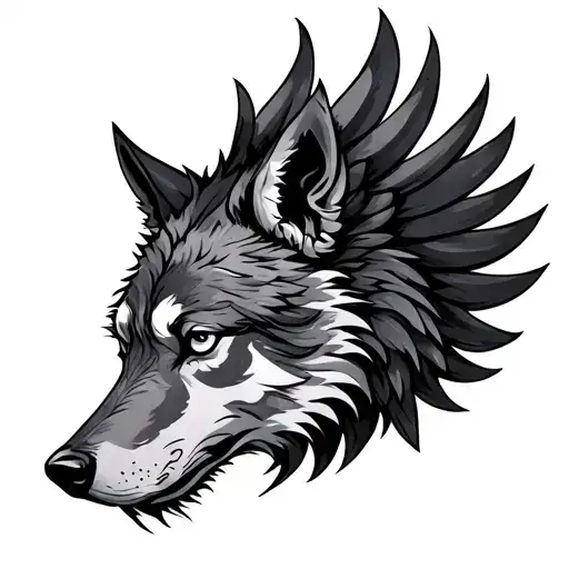 Wolf Phoenix tattoo design idea
