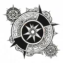 viking compass tattoo design idea