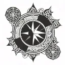 viking compass tattoo design idea