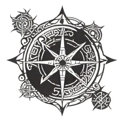 viking compass tattoo design idea