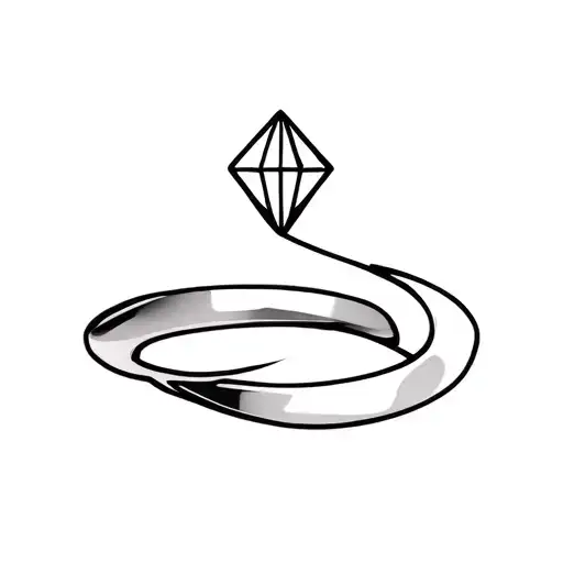 ring whit diamond tattoo design idea
