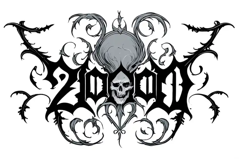 lettering gothic 2000 tattoo design idea