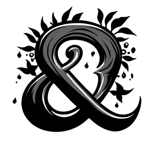 ampersand merged with infinity at the bottom with a semi colon at the side .. image looks like ganesha tattoo design idea