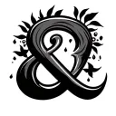 ampersand merged with infinity at the bottom with a semi colon at the side .. image looks like ganesha tattoo design idea