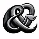 ampersand merged with infinity at the bottom with a semi colon at the side .. image looks like ganesha tattoo design idea