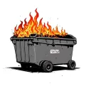 dumpster fire classroom scene tattoo design idea