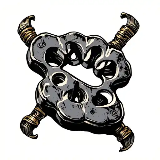 brass knuckles tattoo design idea