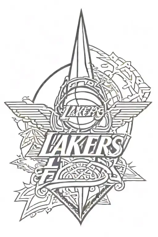 LA Lakers Germany Florida flags crossed tattoo design idea