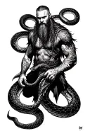 ragnar lothbrok in a snake pit full of adders tattoo design idea