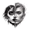 Gemini Two Face tattoo design idea