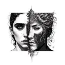 Gemini Two Face tattoo design idea