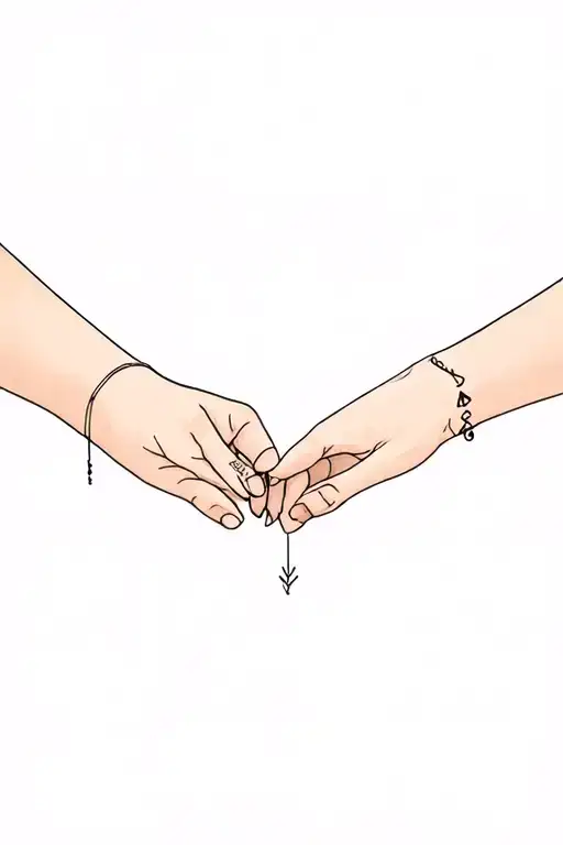 mama and baby hand reaching tattoo design idea