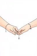 mama and baby hand reaching tattoo design idea