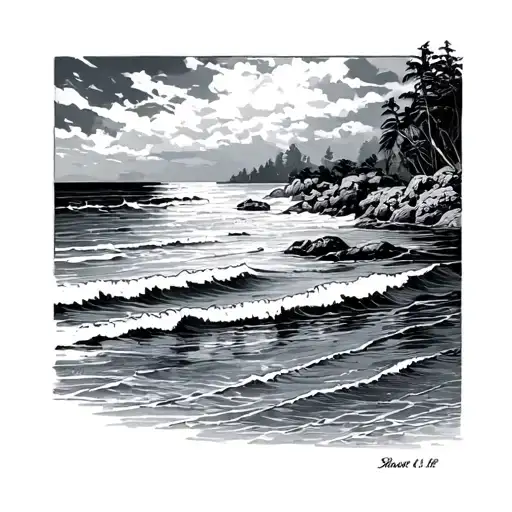 shore tattoo design idea