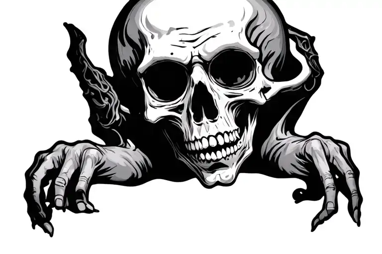 funny morbid tattoo design idea