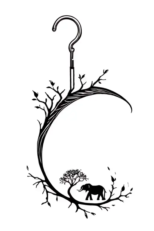 Semi colon with safety pin and elephant and also a poison tree tattoo design idea
