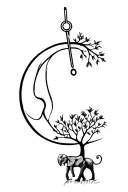 Semi colon with safety pin and elephant and also a poison tree tattoo design idea