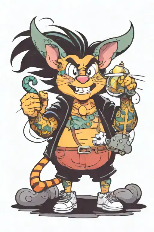 90's cartoon characters tattoo design idea