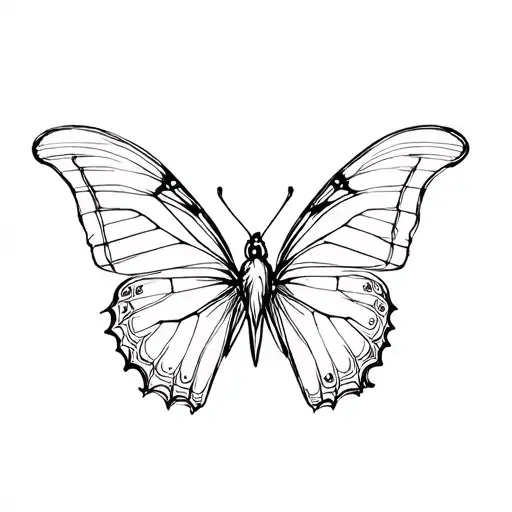Butterfly and 2 reverse triangles tattoo design idea