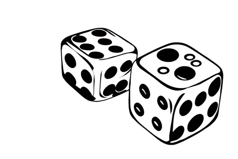 two dice rolling tattoo design idea