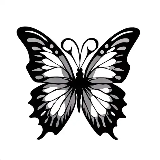 tribal butterfly tramp stamp tattoo design idea