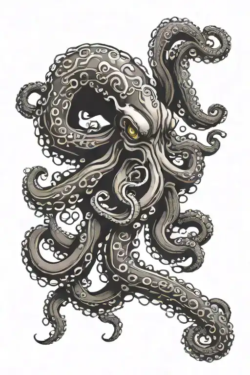scary octopus tattoo design with japanese theme for full colored lower arm tattoo design idea