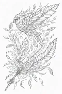 falling feathers tattoo design idea