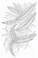 falling feathers tattoo design idea