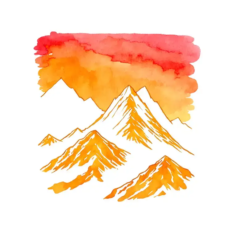 mountains inside tattoo design idea