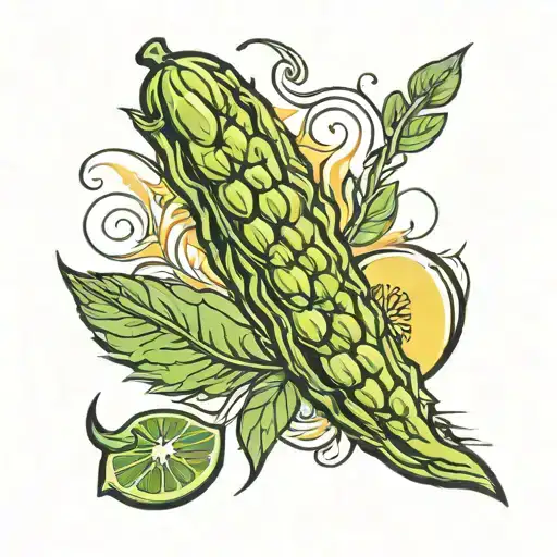 dill pickle tattoo design idea