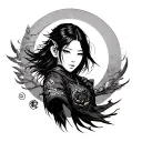 dokkaebi from the korean mythology, tattoo should be centered or at least part of it is in the elbow tattoo design idea