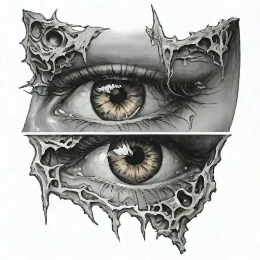 eyes scary realism tattoo design idea