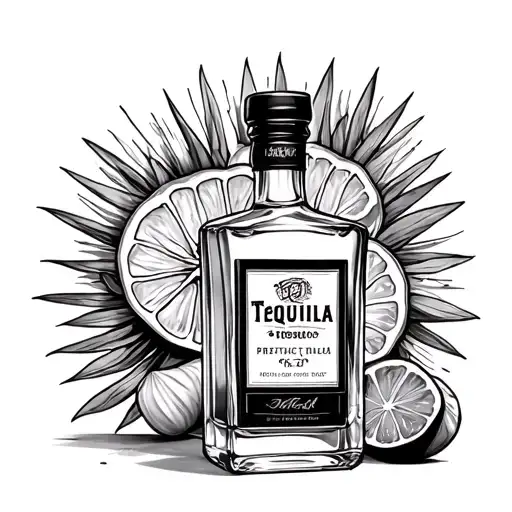Tequila Bottle tattoo design idea