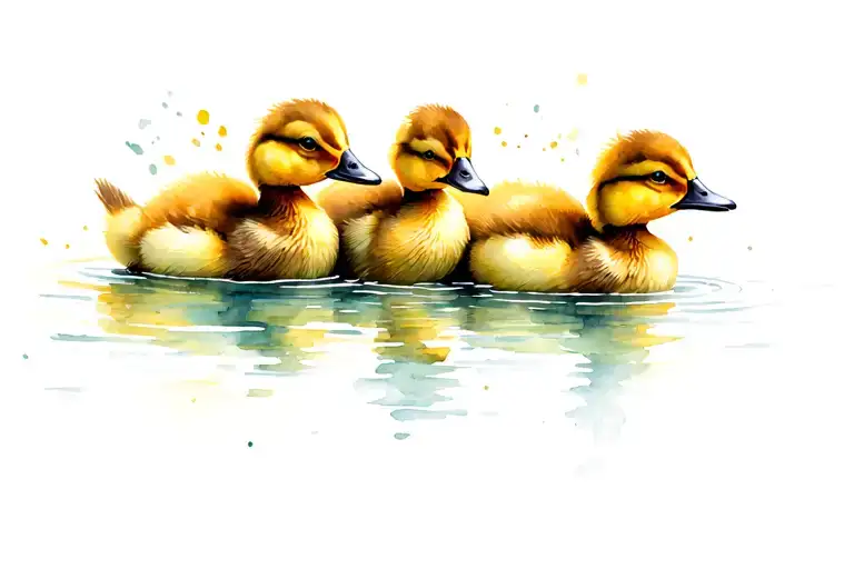 ducklings tattoo design idea